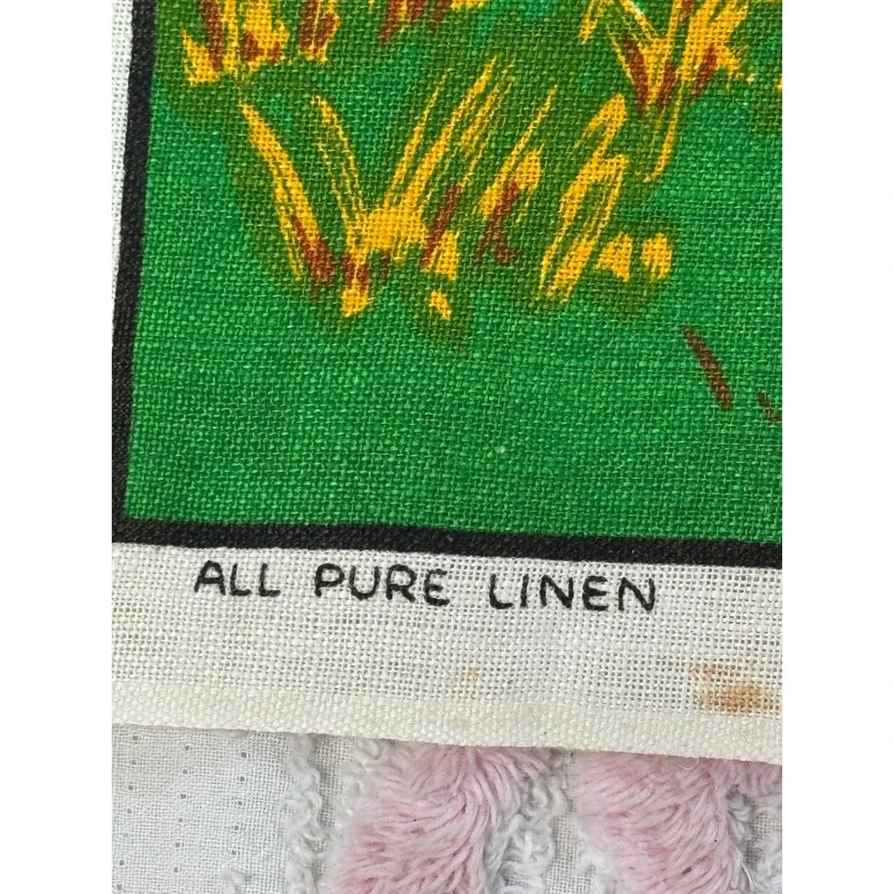 Vintage Irish Coffee Tea Towel Pure Linen Made in Ireland Leprechaun Recipe